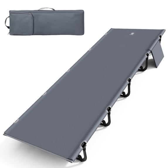 EVER ADVANCED Portable Camping Cot for Adults, Folding Sleeping Cots with Carry Bag, Foldable Camp Bed, Heavy Duty Supports 250 lbs, Gray