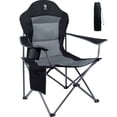 thumbnail image 1 of EVER ADVANCED Oversized Camping Chair with High Back Padded Folding Portable Lawn Chairs Lightweight Sturdy Steel for Adults Foldable Outdoor Chair , Black, 1 of 10