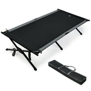 EVER ADVANCED Oversized Camping Cot for Adults, Extra Wide  XXL Folding Sleeping Cots with Side Pocket & Carry Bag, 84.3" L x 41.9" W, Supports 550 lbs, BLACK