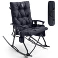 thumbnail image 1 of EVER ADVANCED Oversized Folding Rocking Camping Chair, Padded Portable Rocker Chairs for Patio, Lawn and Outdoors, Heavy Duty Hard Armchair for Adults Supports 400lbs, Black, 1 of 10