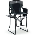 thumbnail image 1 of EVER ADVANCED Portable Tall Directors Chair 30.7" Seat Height with Side Table, Folding Camping Chair for Makeup Artist, Sports Event, Craft Show, Supports 350LBS Black, 1 of 8