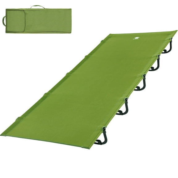 EVER ADVANCED Portable Camping Cot for Adults, Folding Sleeping Cots with Carry Bag, Foldable Camp Bed, Heavy Duty Supports 250 lbs, Green