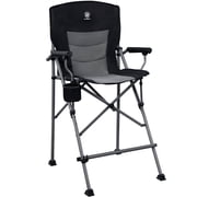 EVER ADVANCED Tall Camping Directors Chair 31" Seat Height for Adults, with Footrest and Carry Bag, Black