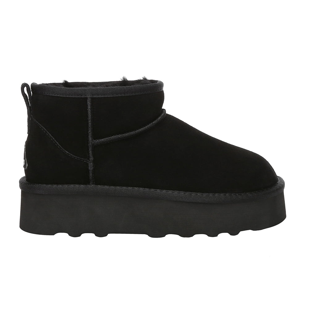 EVER AU Women Heron Ultra Mini Platform Boots - Black - Walmart.com