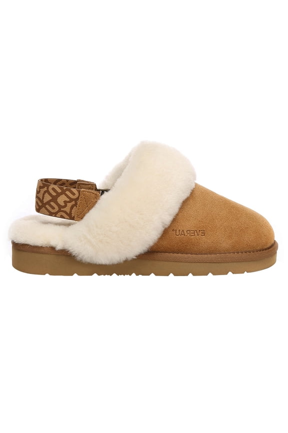 EVER AU Women Pelican Removable Strap Slingback Slippers - Chestnut