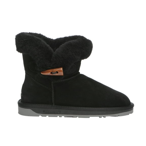 EVER AU Women Robin Horn Toggle button Mini Boots - Black