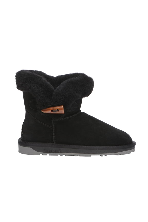 EVER AU Women Robin Horn Toggle button Mini Boots - Black