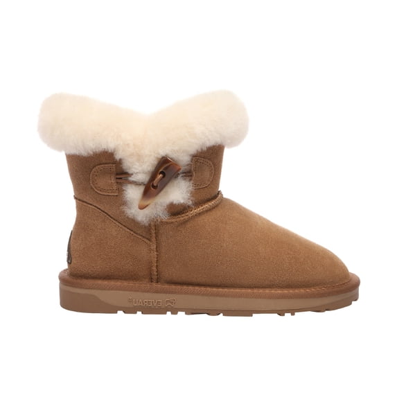 EVER AU Women Robin Horn Toggle button Mini Boots - Chestnut
