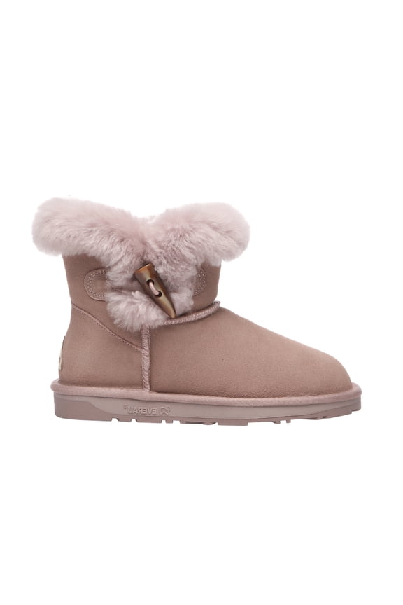 EVER AU Women Robin Horn Toggle button Mini Boots - Dawn Pink