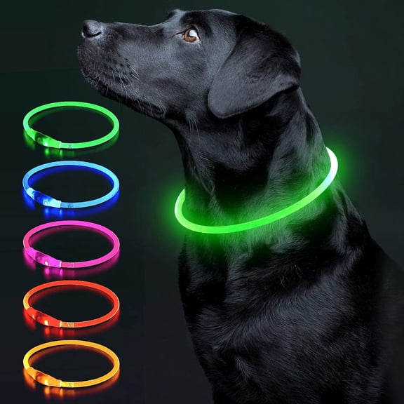 ​EVER BETTER LED Dog Collar, Light Up Dog Collar 1 Count USB Rechargeable TPU Glow Safety Dog Necklace Light, Dog Lights for Medium Large Dogs