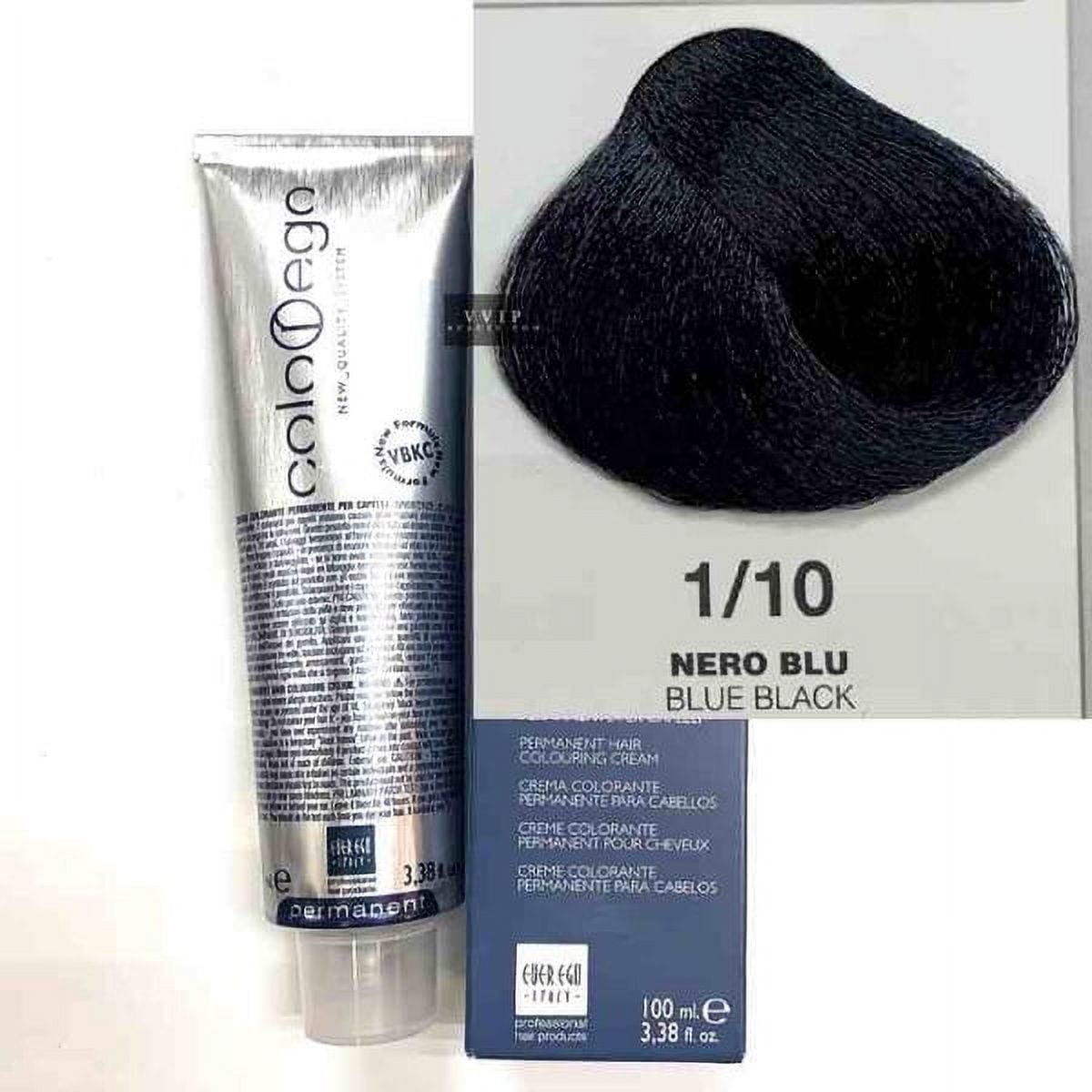 EVER EGO Hair Coloring Cream 1/10 Black Blue, 3.38 Oz..