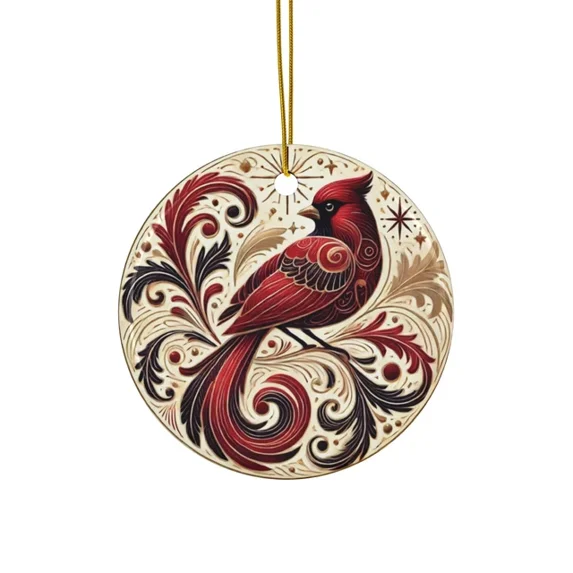 EVERA Elegant Chris.Tmas Cardinal Ornament Festive Bird Design For ...