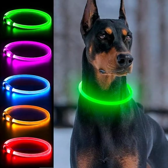 EVERBETTERUS LED Dog Collar, Light Up Dog Collars,Rechargeable Dog Lights for Night Walking，Universal, Reusable Safety Necklace for Small Medium Large Dogs