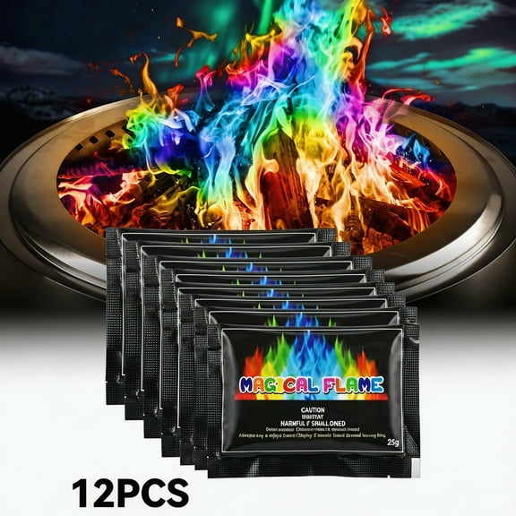 EVERBETTERUS Magical Flames Fire Color Changing Packets Fire Pit , Fire Color Packets for Camping Essentials, Campfire, Bonfire & Fireplaces, Campfire Accessories(12PCS）