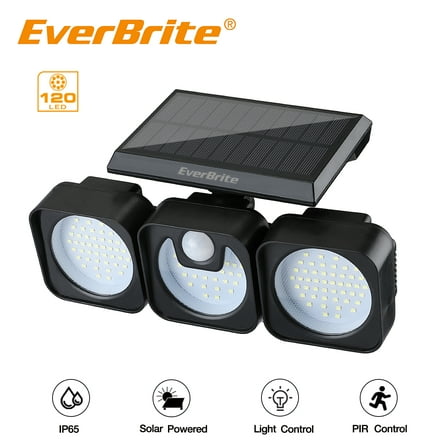EVERBRITE 120 LED Beads IP65 Waterproof Outdoor Solar Powered Wall Light