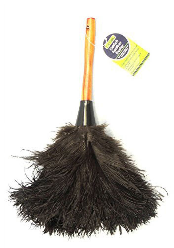 EVERCLEAN Ostrich Feather Duster Classic 14" 100 Natural Ostrich Feathers for Dusting Contoured
