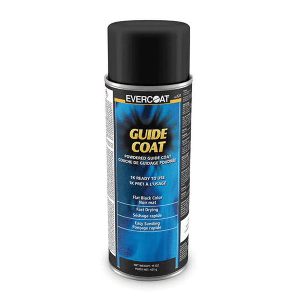 Fibre glass Evercoat 100721 Powder Guide Coat, 15 oz Aerosol Can, Black, Gas