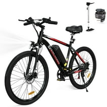 EVERCROSS 500W Electric Bike 26" Electric Bicycle for Adults 20MPH Mountain Bike with Removable 36V 12Ah Battery, 7 Speed Commuter Bike for Man Woman, BLack - UL2849