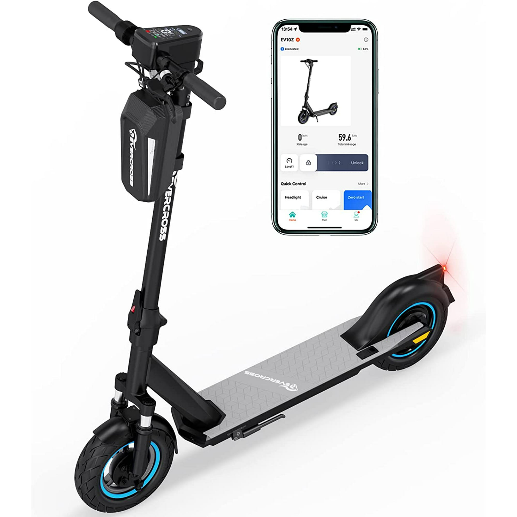 EVERCROSS Electric Scooter Adults, 10 " Solid Tires, 500W Motor up to 19 MPH, 22 Miles Long-Range Battery, Folding Commuter Electric Scooter for Adults & Teenagers