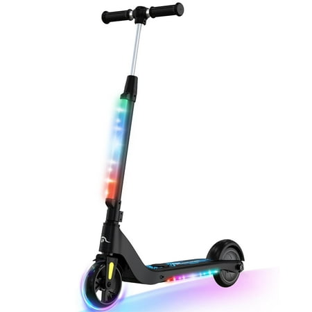 EVERCROSS Electric Scooter for Kids Ages 4+, 5 mph & 40 mins of Ride, LED Colorful Lights, Adjustable Height and Lightweight, Gift for Kids, Black