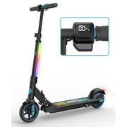 EVERCROSS Kids Electric Scooter, 150W Motor, Max Speed 9.3 MPH, 5 Miles Range, Colorful LED Lights, Foldable, Blue