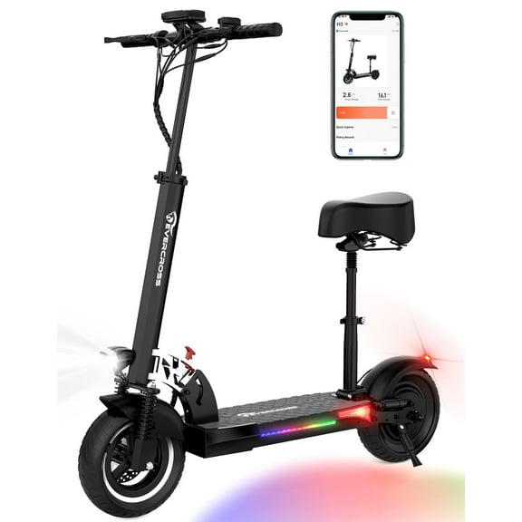 EVERCROSS Electric Scooter with 10" Solid Tires, 800W Motor up to 28 MPH and 25 Miles Range, Folding Electric Scooter for Adults , Black