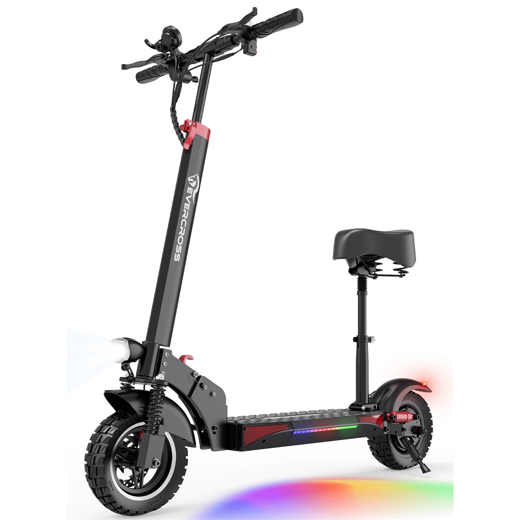 EVERCROSS 800W Folding Electric Scooter with 10″ Solid Tires, up to 28 MPH and 25 Miles Range