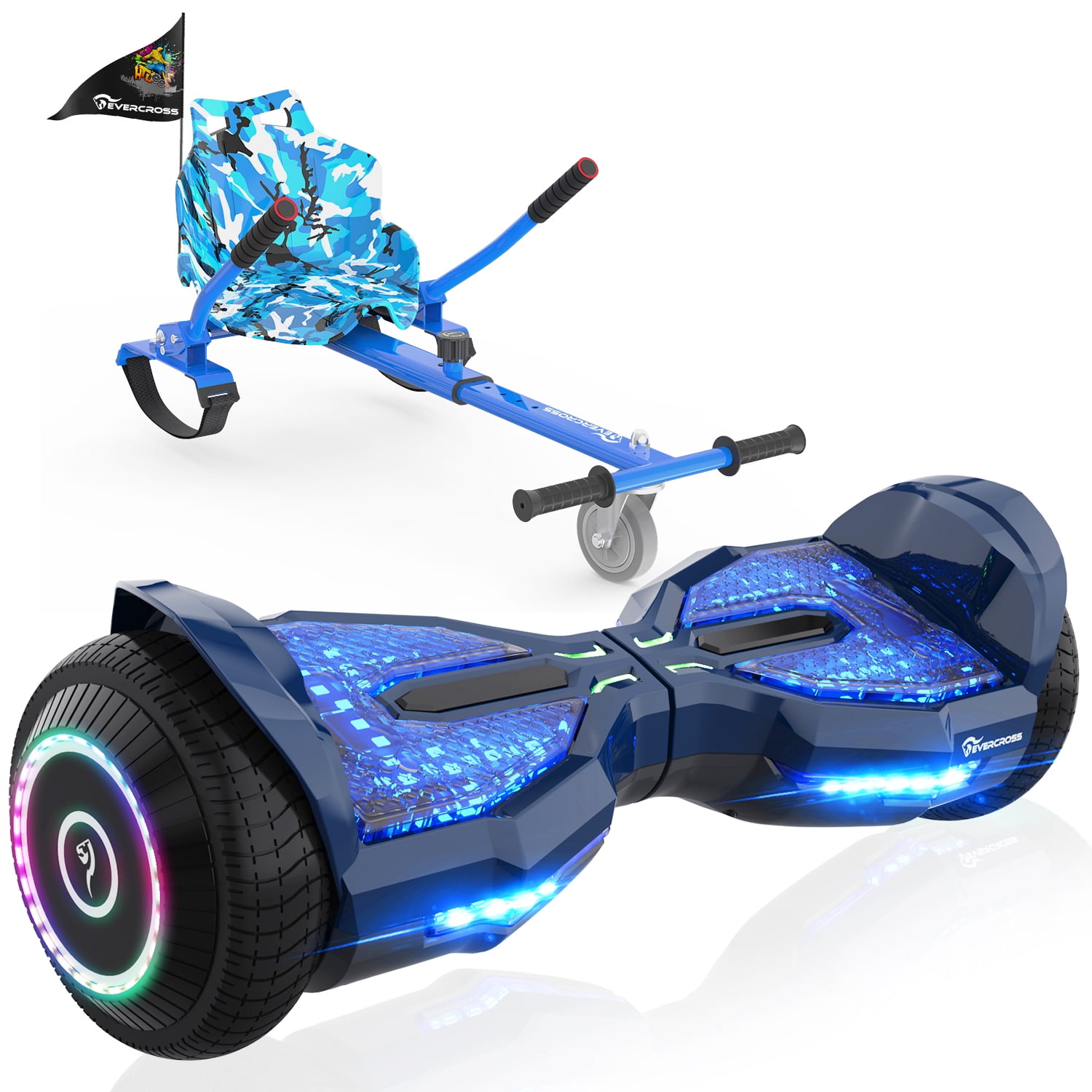 Aftensmad Hoved nederdel EVERCROSS Hoverboard, 6.5'' Hover Board with Seat Attachment, Self  Balancing Scooter with APP & Bluetooth Speaker, Hoverboards Suit for Kids &  Adults - Walmart.com