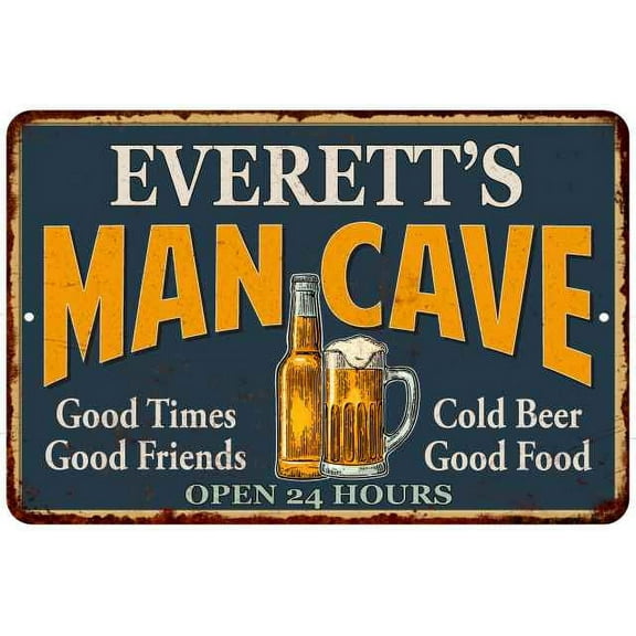EVERETT'S Man Cave Gift Metal Sign Green Gift 12x18 112180012264