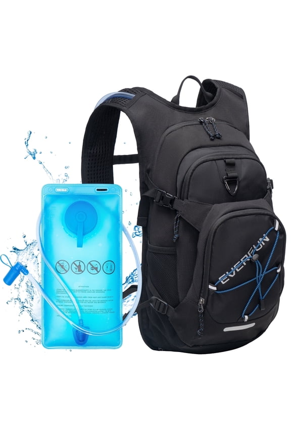 Hydration Backpack, 18L Hiking Water Pack with Water Bladder 2L/67oz Reservoir Insulated Hydropack Bag for Biking Running, Black