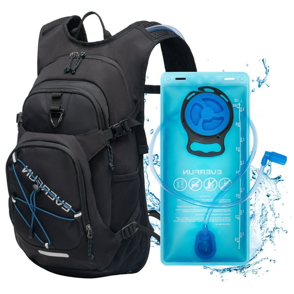 EVERFUN Hydration Backpack 18L Water Pack with Bladder 3L/101oz Hiking Hydropack for Biking Running Skiing - Black