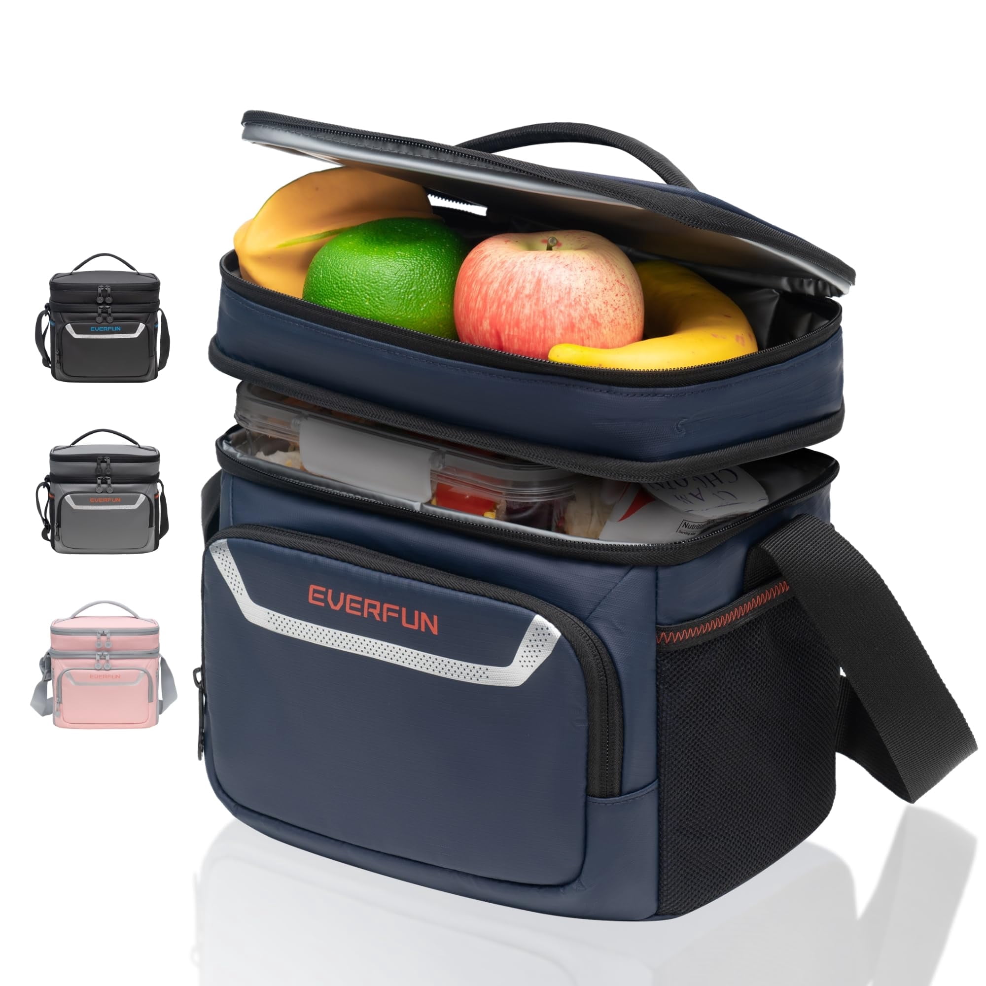 EVERFUN Insulated Cooler Bag Mini Lunch Box 12 Can Beach Lunchbag ...