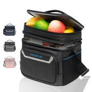 EVERFUN Insulated Cooler Bag Mini Lunch Box, 12 Can Soft-sided Leakproof Thermal Bag for Work, Beach, Black