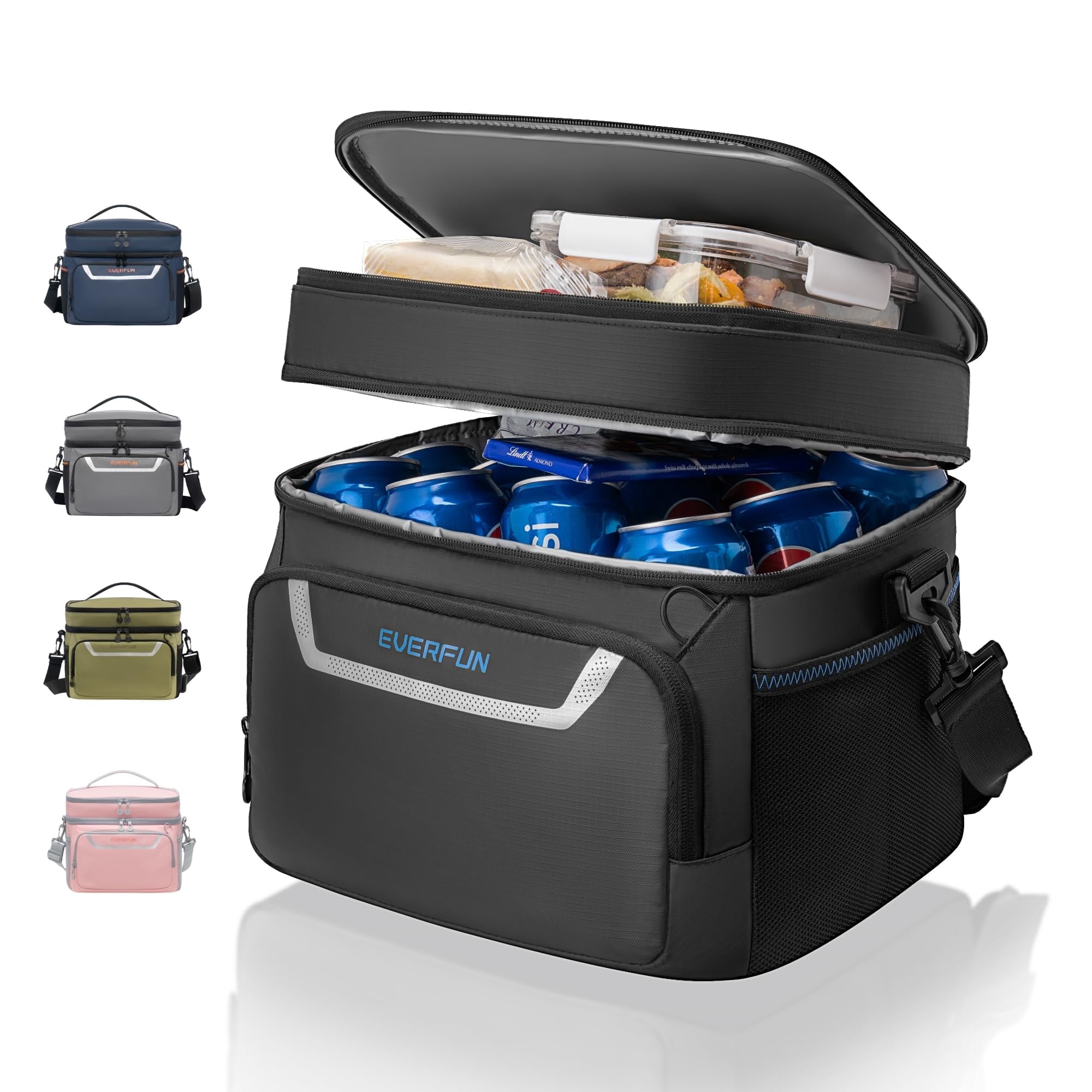 Everfun Insulated Cooler Bag 24 Can Leakproof Lunchbox for Work ...