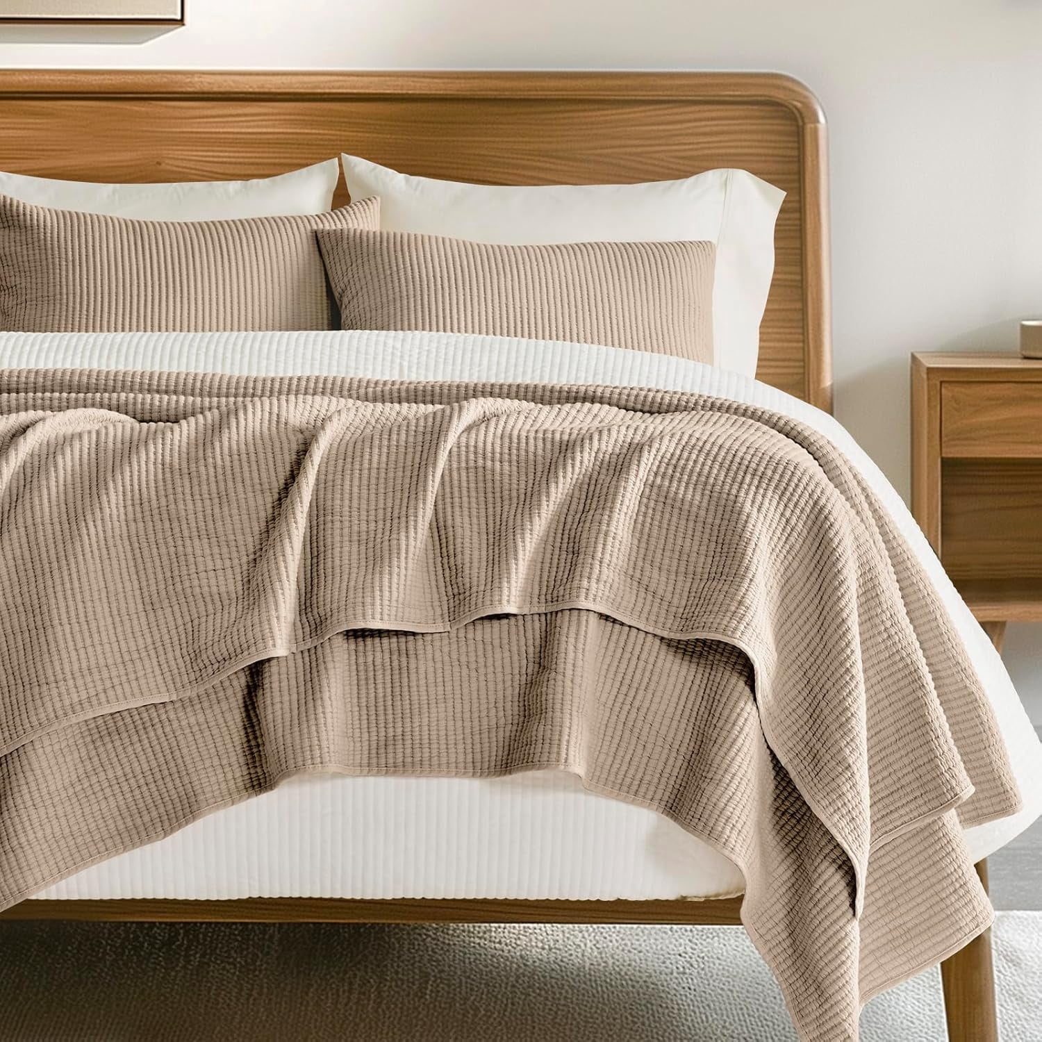 Evergrace Cotton Coverlet Quilt Seasons - Urban Taupe