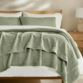 thumbnail image 1 of EVERGRACE Cotton Coverlet Set Full Queen Size 3 Pieces, Lightweight Soft Ribbed Matelassé Bedspread Quilt Set, Oversized Quilted Bedding Set with 2 Pillow Shams for All Seasons, Light Sage Green, 1 of 8