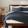 thumbnail image 1 of EVERGRACE Cotton Coverlet Set King Size 3 Pieces, Lightweight Soft Ribbed Matelassé Bedspread Quilt Set, Cozy Oversized Quilted Bedding Set with 2 Pillow Shams for All Seasons, Midnight Blue, 1 of 8