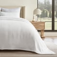 thumbnail image 1 of EVERGRACE Cotton Gauze Full Queen Bedspread, Ultra Soft Prewashed Pick Stitch Matelassé Coverlet, Lightweight Textured Oversized Queen Quilt Bedding Set for All Season, with 2 Shams, White, 1 of 8