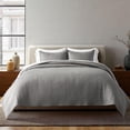 thumbnail image 1 of EVERGRACE Cotton Sateen Quilt Set Queen Size, Pre-Washed Cotton Channel Stitch Coverlet Bedspread, 3 Pieces Lightweight Soft Bedding Sets for All Season, with 2 Pillow Shams, Fog Gray, 1 of 8