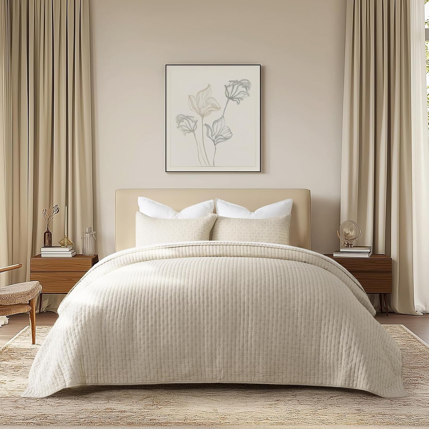 EVERGRACEHOME Cross Stitch Quilt Bedding Set - Thumbnail 2