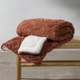 thumbnail image 1 of EVERGRACE Jacquard Boho Sherpa Fleece Throw Blanket for Couch, Super Soft Cozy Fuzzy Plush Blankets for All Seasons, Reversible Thick Warm Blanket for Bed, Sofa, Living Room, Terracotta, 50'' x 60'', 1 of 7