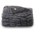 thumbnail image 1 of EVERGRACE Luxurious Soft Faux Rabbit Fur Throw Blanket, Cozy Fuzzy Plush Warm Throws for Couch Bed Sofa Chair Decor, Ruched Bubble Fluffy Blanket with Reversible Velvet, 60"" x 80"", Charcoal Gray, 1 of 8