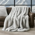 thumbnail image 1 of EVERGRACE Luxury Faux Fur Throw Blanket, Soft Fluffy Faux Mink Blankets for Bed, Couch, Sofa, Thick Cozy Plush Warm Fur Throws with Reversible Velvet, Frosted White Wolf, 50"x60", 1 of 8
