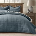 thumbnail image 1 of EVERGRACE Luxury Velvet Quilt Bedding Set Full Queen Size 3 Pieces with Pillow Shams, Soft Cross-Stitch Velvet Comforter Set, Lightweight Coverlet Bedspread for All Seasons, Stormy Blue, 1 of 8