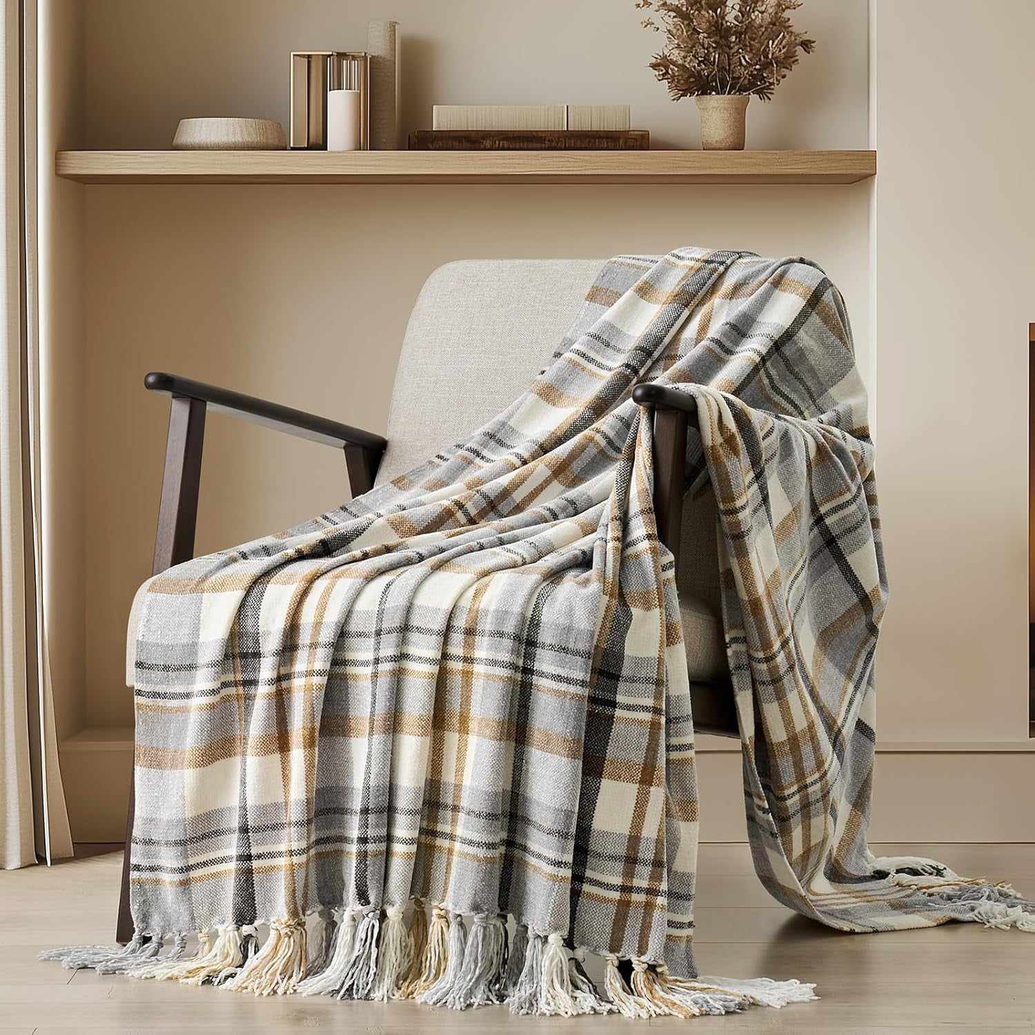 Plaid Gray & Beige