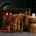 thumbnail image 1 of EVERGRACE Ultra Soft Luxury Fluffy Ridgeline Faux Rabbit Fur Throw Blanket, Thick Warm Bubble Throw for Bed, Cozy Plush Reversible Blankets for Couch, Chair, Sofa, Lion Caramel, 60x80 Inches, 870 GSM, 1 of 8