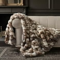 thumbnail image 1 of EVERGRACE Ultra Soft Luxury Fluffy Faux Rabbit Fur Throw Blanket, Thick Warm Bubble Throw for Bed, Cozy Plush Reversible Blankets for Couch, Chair, Sofa, Beige & Gray, 60x80 Inches, 870 GSM, 1 of 8