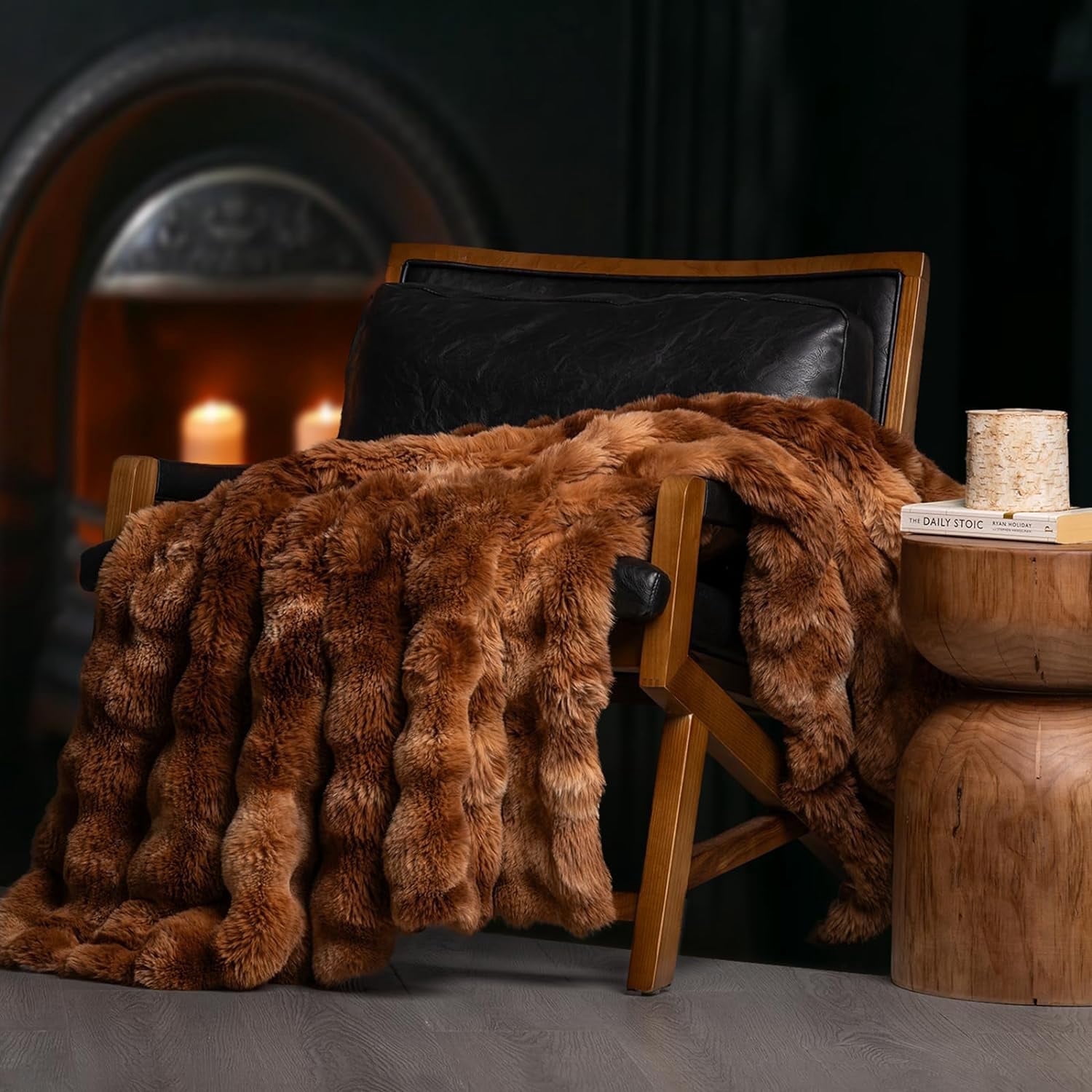 New Rabbit Skin EverGrace, Faux Rabbit Fur Throw Blanket, 60