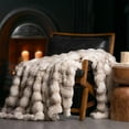 thumbnail image 1 of EVERGRACE Ultra Soft Luxury Fluffy Ridgeline Faux Rabbit Fur Throw Blanket, Thick Warm Bubble Throw for Bed, Cozy Plush Reversible Blankets for Couch, Chair, Sofa, Light Grey, 50x60 Inches, 870 GSM, 1 of 8