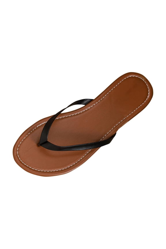 EVERGREEN Womens Flip Flops Thong Sandals - Black Minimalist Comfort Lightweight Non-Slip for Beach Pool Shower,Size 7.5